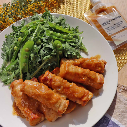 無印良品「炒めにんにくの合わせ味噌」で厚揚げの肉巻き味噌炒め