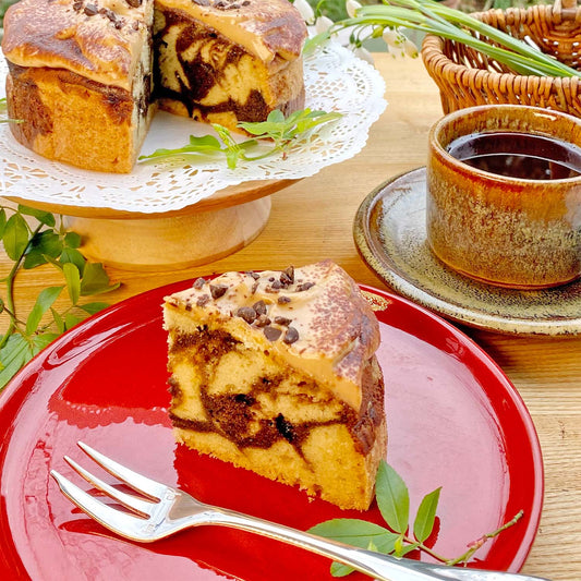 卵不使用・乳製品不使用!コーヒーマーブルのケーキ