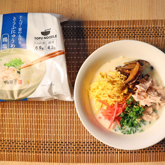 相模屋「たんぱく質のとれるとうふにゅうめん 鶏塩」で鶏飯風豆腐にゅうめん