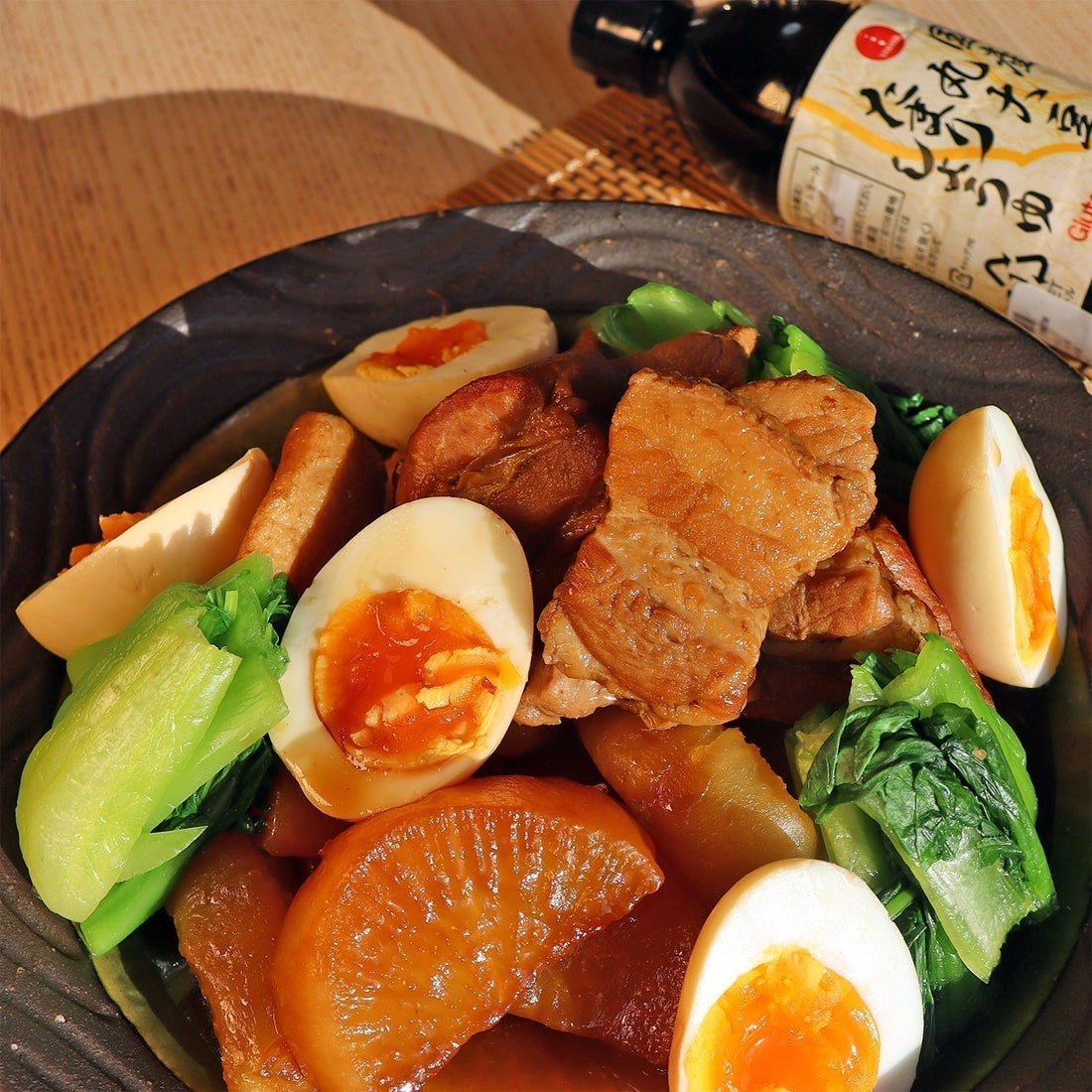 グルテンフリー醤油で作る！大根と豚のべっこう煮