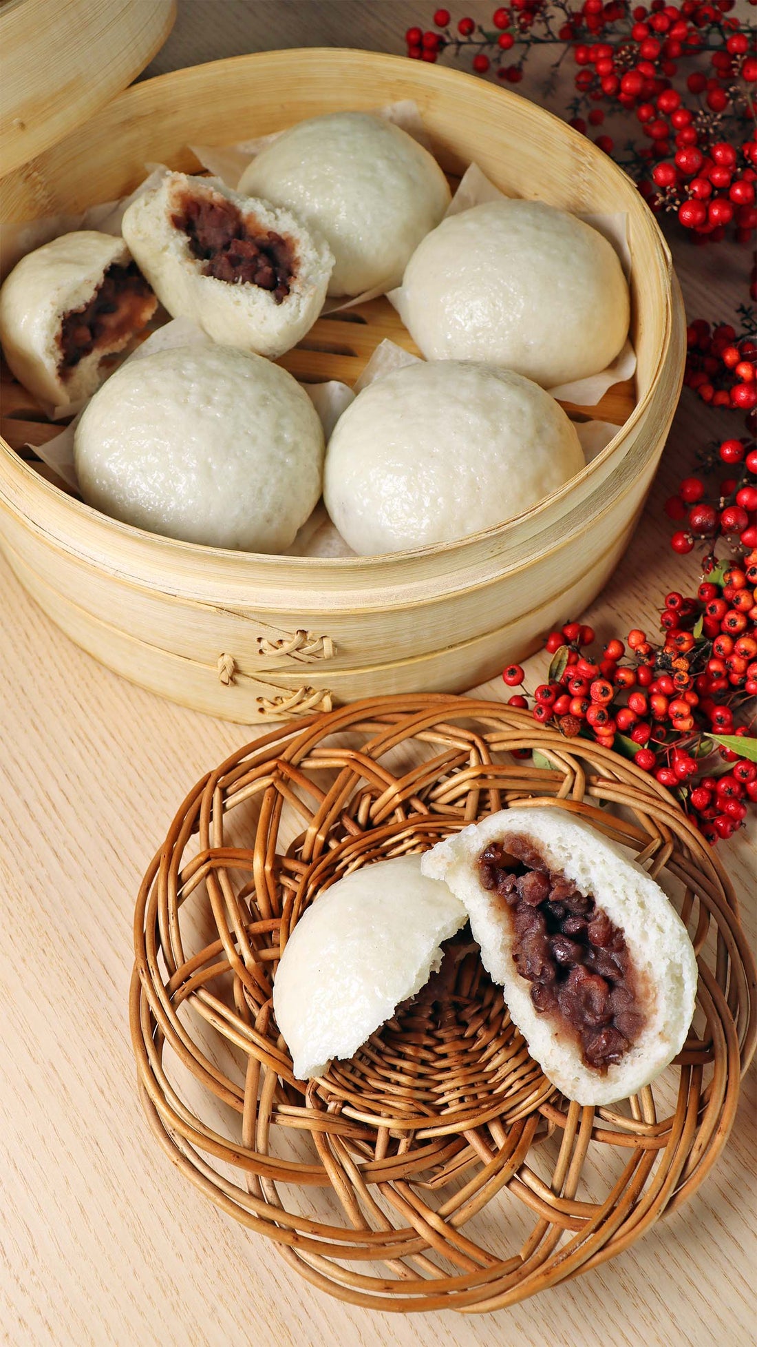 Japanese Anman (Steamed Buns with Red Bean Paste) | Gluten-Free Recipe